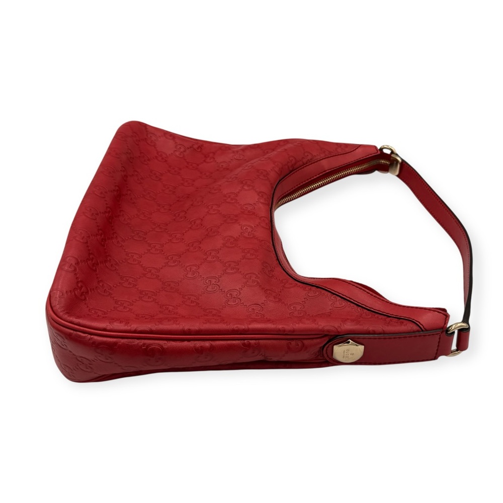 Gucci Guccissima Charmy Hobo Bag Red Leather - Picture 9 of 15